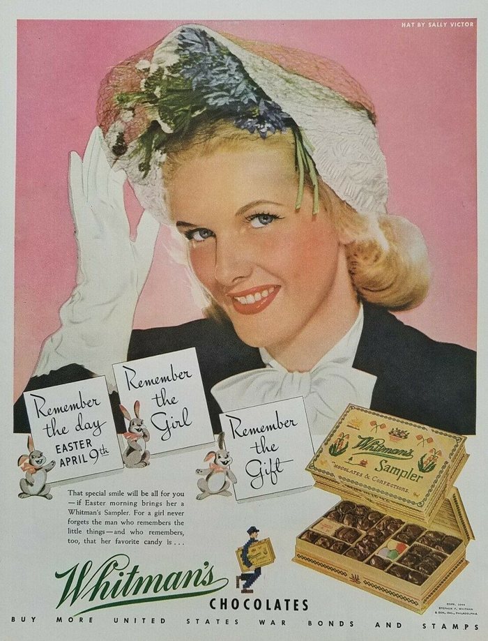1944 Whitman's Chocolates Easter ad