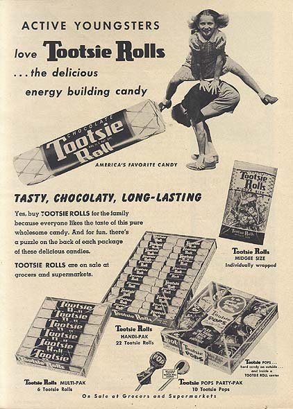 1954 Tootsie Roll ad